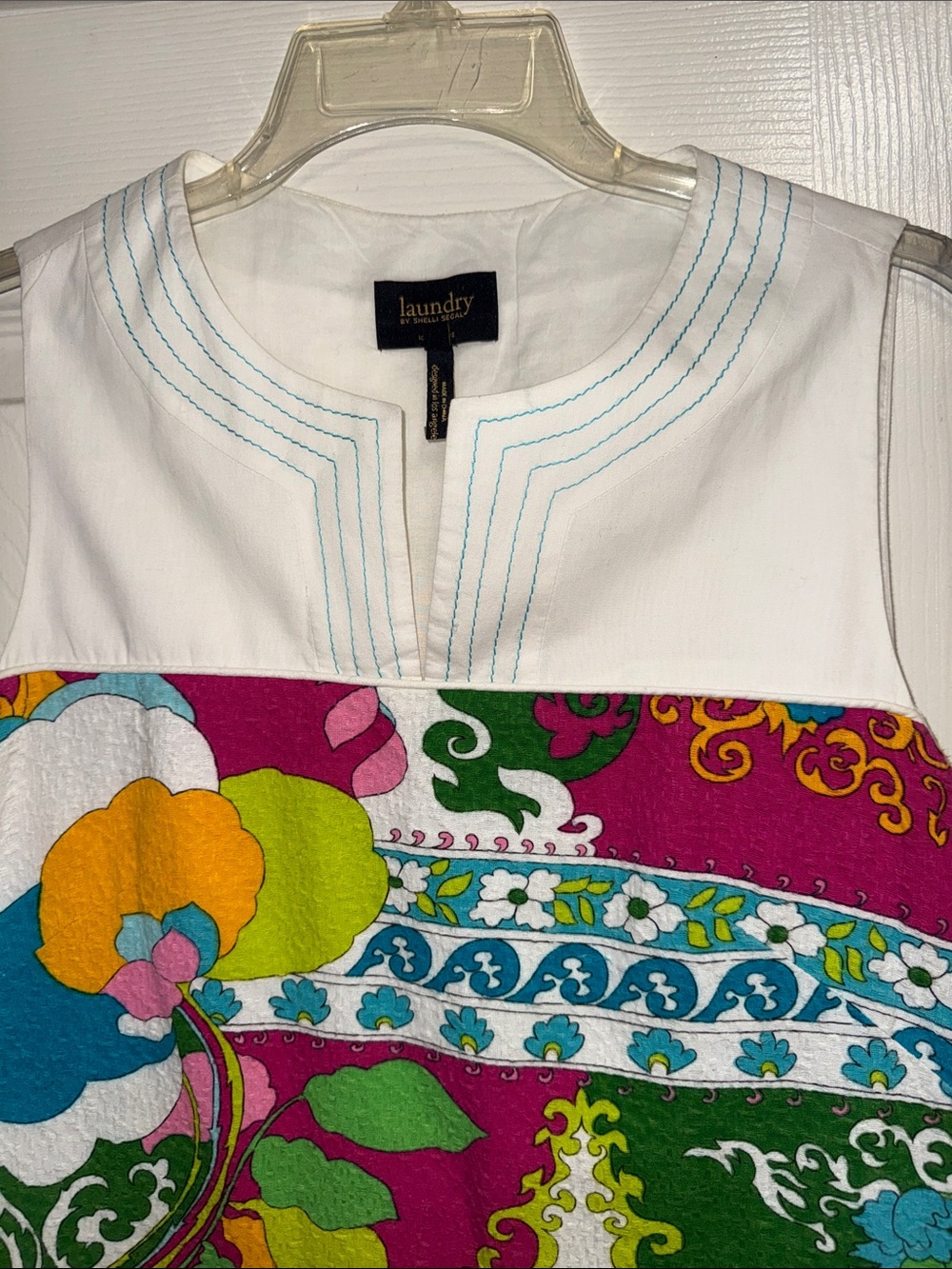 Vintage Laundry by Shelli Segal White & Multicolor Floral Print Shift Dress - Picture 10 of 10